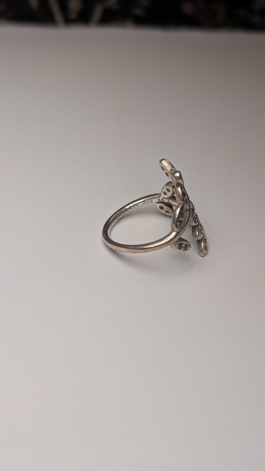 Genuine Sterling Silver Pandora Flower Cocktail Ring | Size J 1/2 | S925 ALE - Image 5