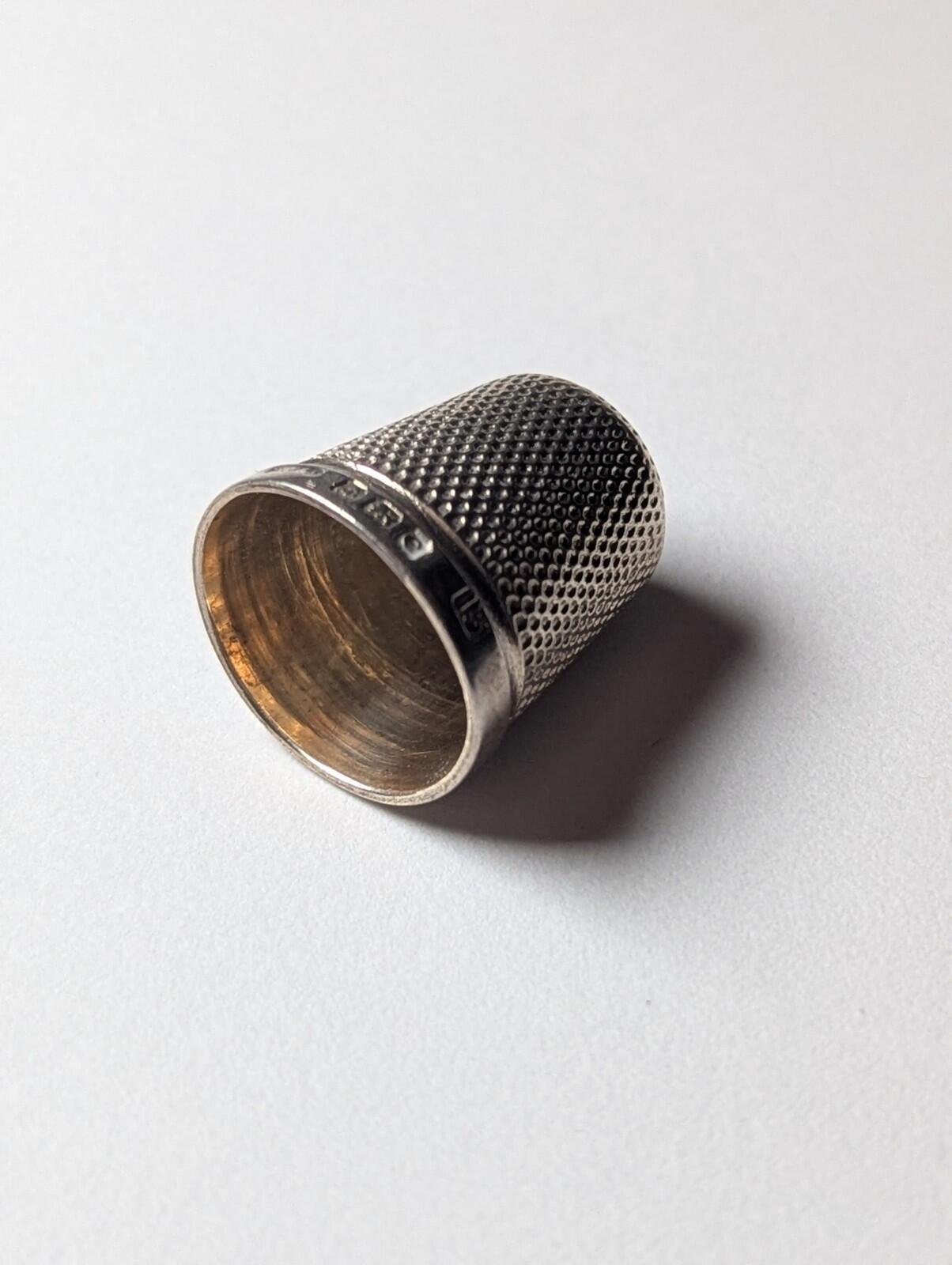 Antique Sterling Silver 1902 Birmingham Thimble Dots Design | Weight: 3.16g - Image 8