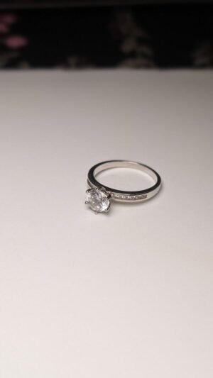 Vintage Sterling Silver CZ Ring | Size P | 925 Silver