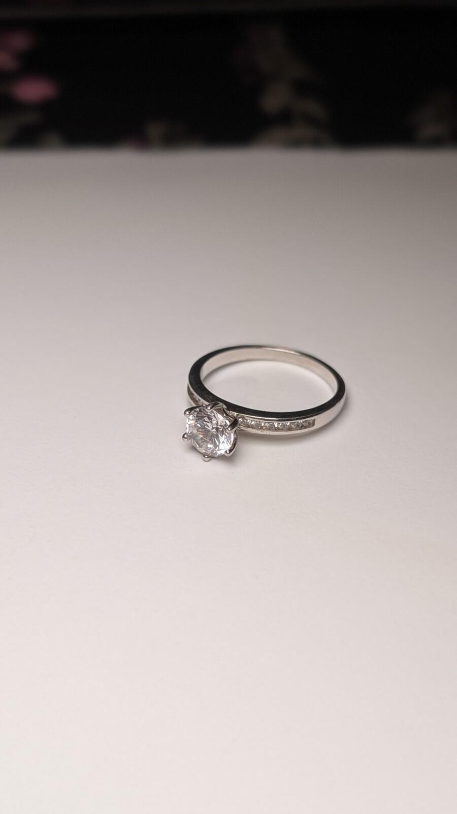 Vintage Sterling Silver CZ Ring | Size P | 925 Silver