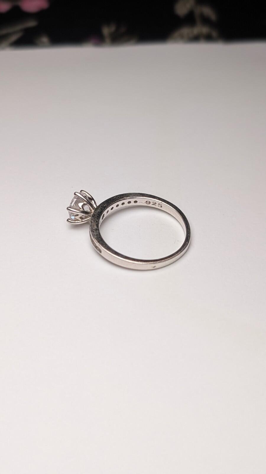 Vintage Sterling Silver CZ Ring | Size P | 925 Silver - Image 3