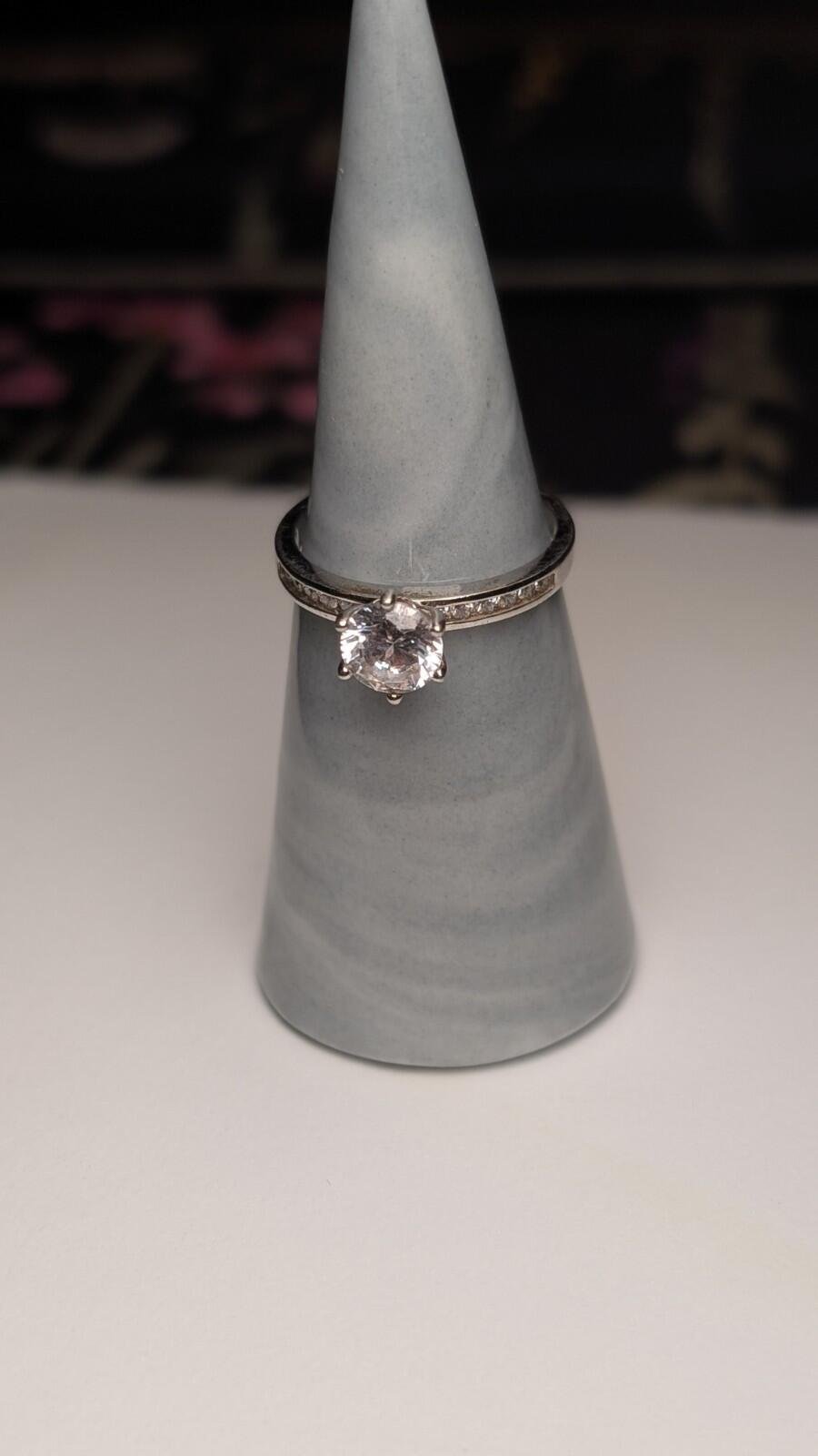 Vintage Sterling Silver CZ Ring | Size P | 925 Silver - Image 4