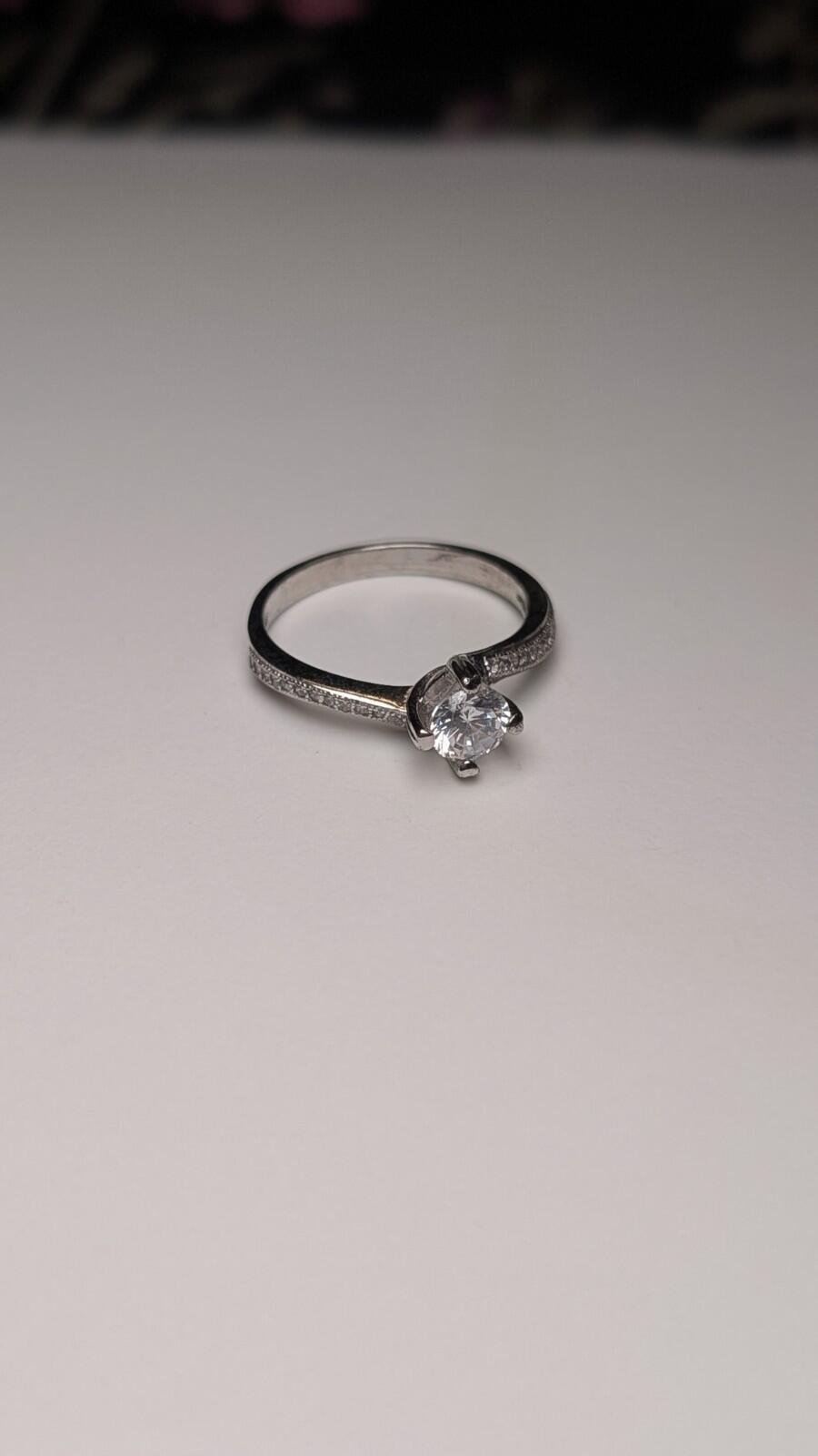Vintage Sterling Silver Curved CZ Ring | Size O | 925 Silver - Image 4