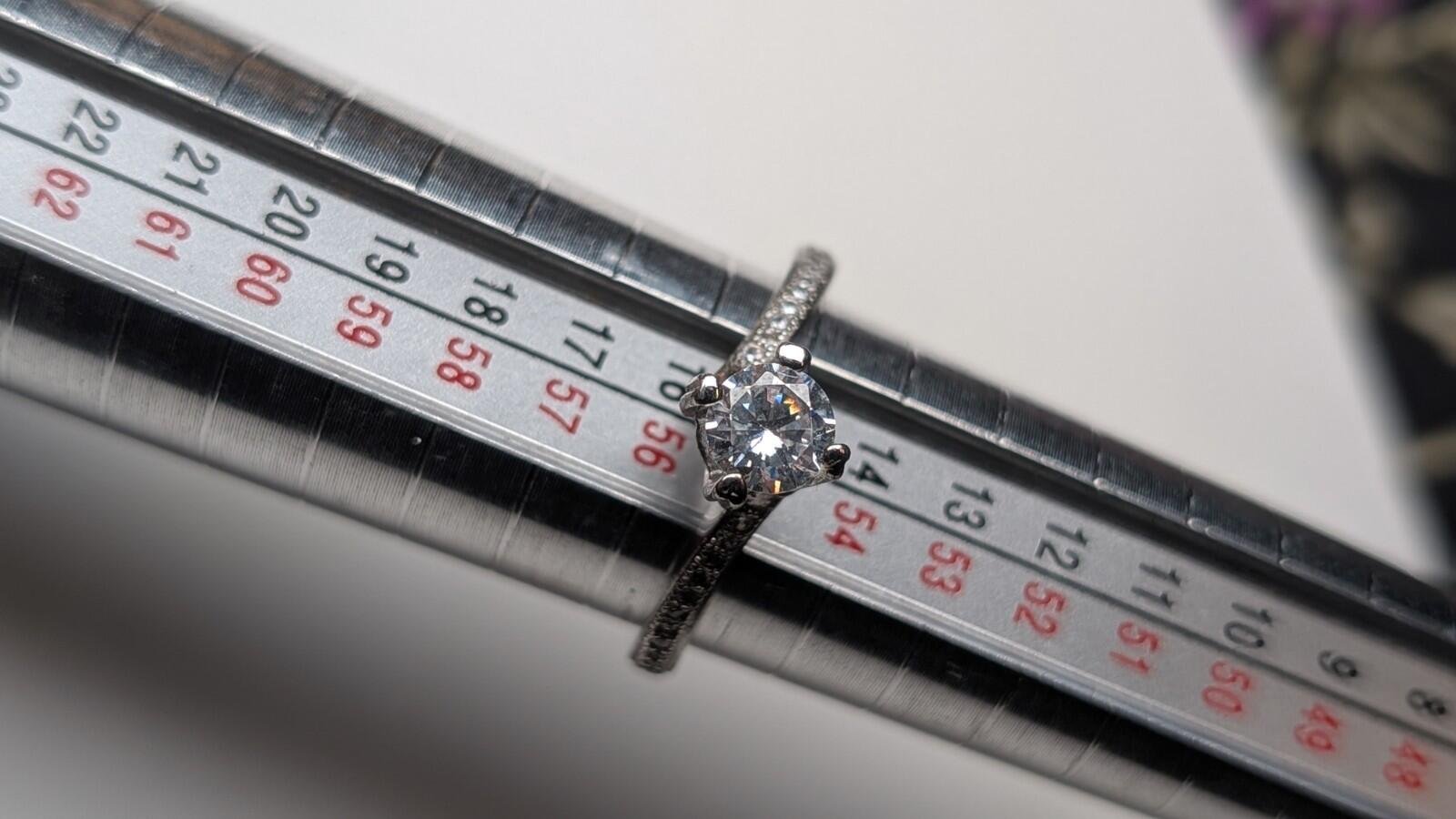 Vintage Sterling Silver Curved CZ Ring | Size O | 925 Silver - Image 7