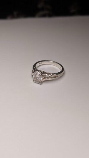 Vintage Sterling Silver CZ Ring | Size K | 925 Silver