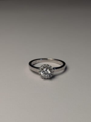 Vintage Sterling Silver Clear DQCZ Gemstone Cluster Ring | Size K 1/2 | 925