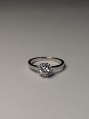 Vintage Sterling Silver Clear DQCZ Gemstone Cluster Ring | Size K 1/2 | 925