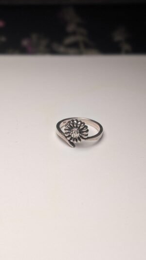 Vintage Sterling Silver Sunflower Ring | Size L | 925 Silver