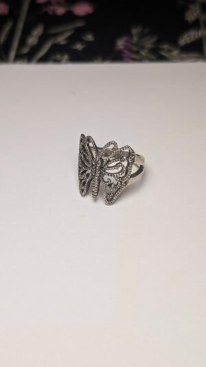 Vintage Sterling Silver Filigree Style Butterfly Ring | Size N | 925 Silver