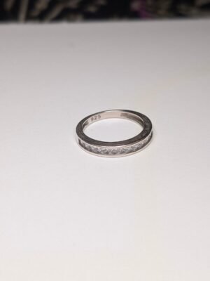 Vintage Sterling Silver Channel Set Ring | Size J 1/2 | 925 Silver