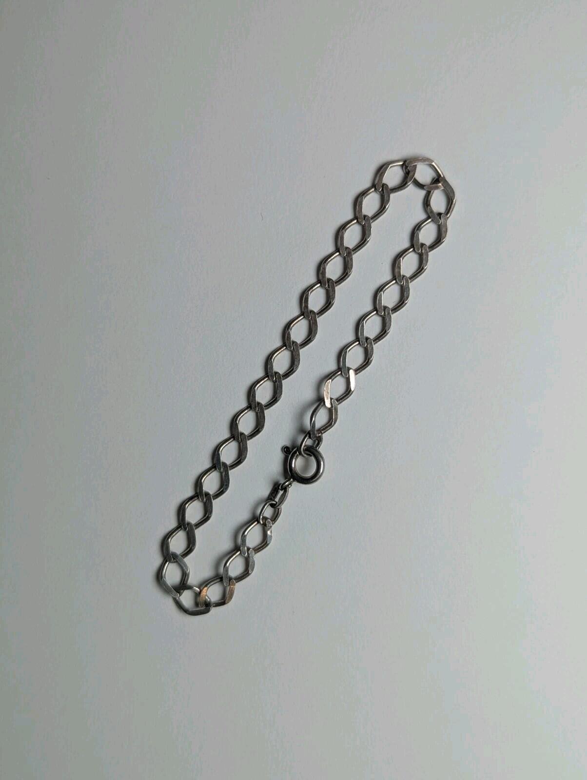 Vintage Sterling Silver Oval Link Chain Bracelet | Weight 3.20g | Length 18.5cm - Image 6