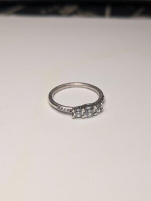 Genuine Sterling Silver Pandora 3 Stone CZ Ring | Size K | S925 ALE Silver