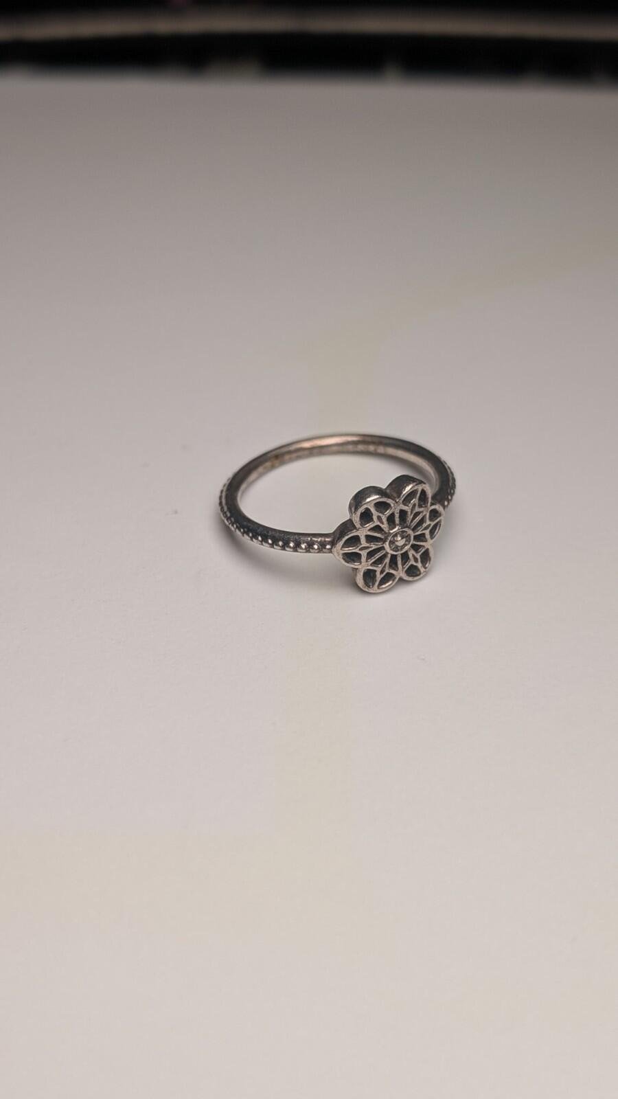 Genuine Sterling Silver Pandora Floral Daisy Lace Ring | Size L 1/2 | S925 ALE - Image 2