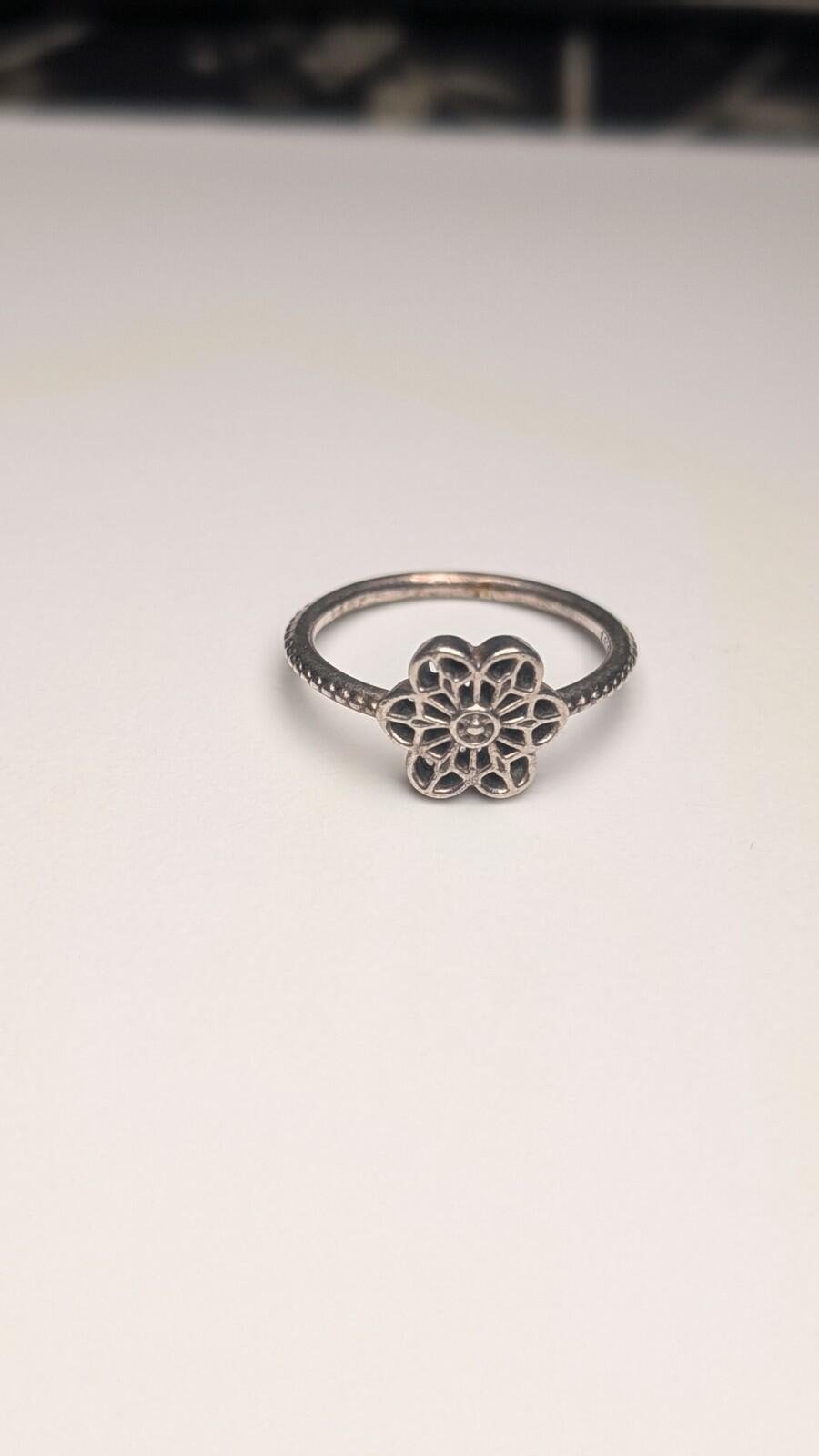 Genuine Sterling Silver Pandora Floral Daisy Lace Ring | Size L 1/2 | S925 ALE - Image 5