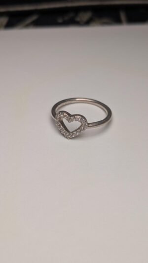 Genuine Sterling Silver Pandora Heart Ring | Size Q 1/2  | S925 ALE Silver