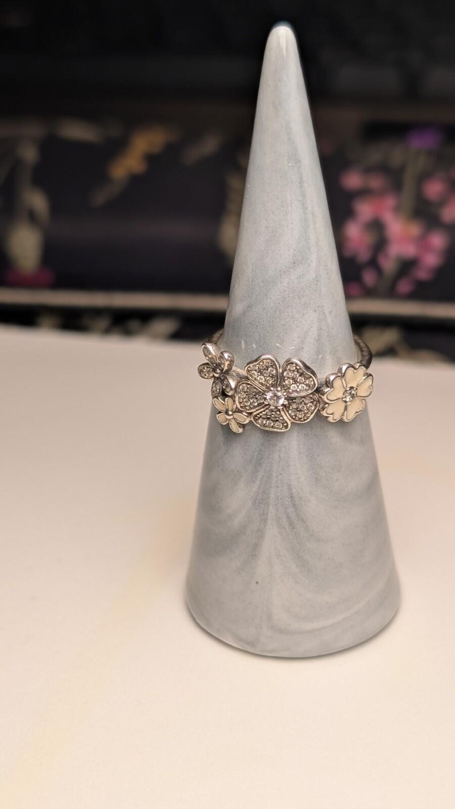 Genuine Sterling Silver Pandora Flower Bouquet Ring | Size N 1/2 | S925 ALE