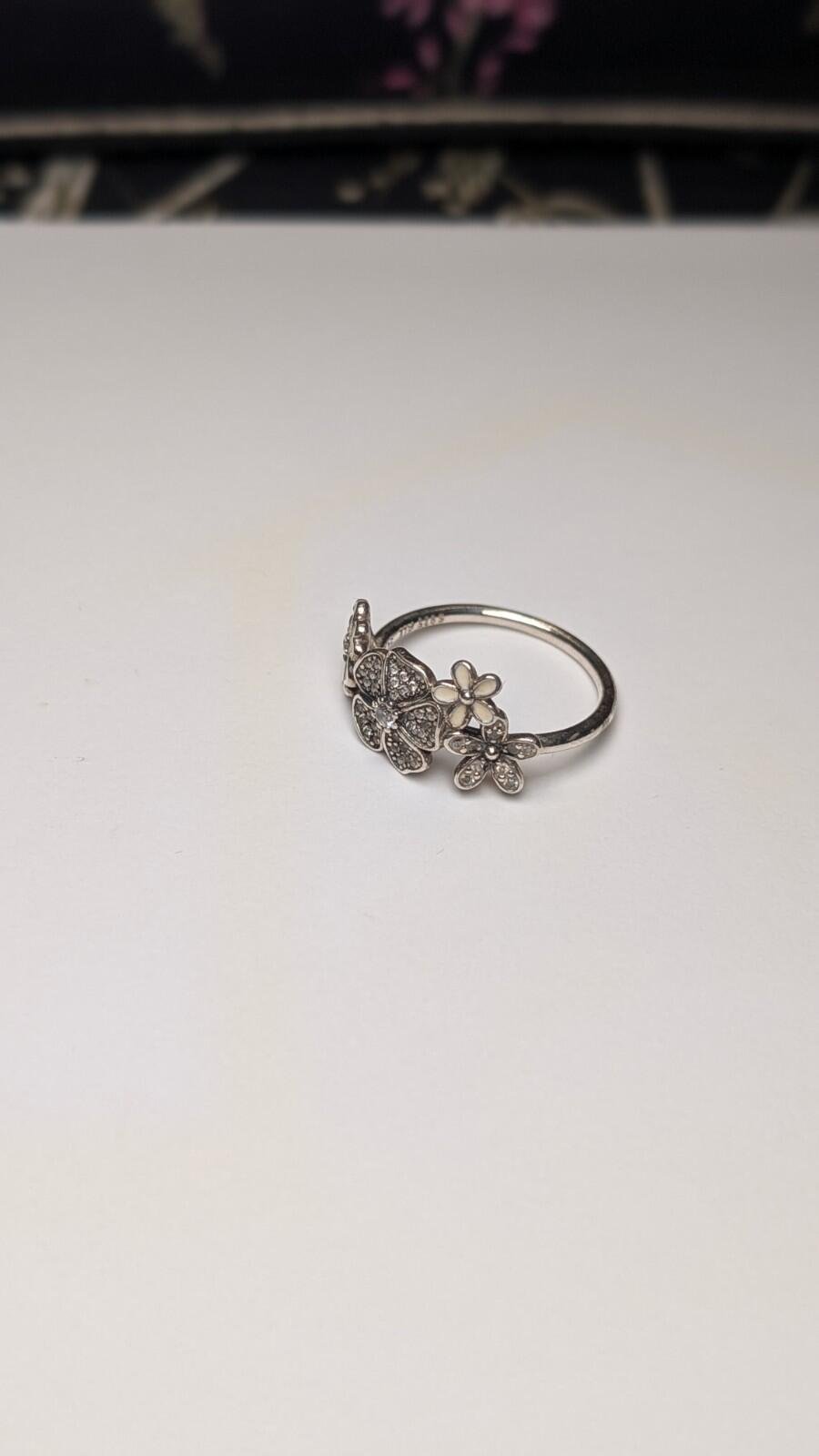 Genuine Sterling Silver Pandora Flower Bouquet Ring | Size N 1/2 | S925 ALE - Image 2