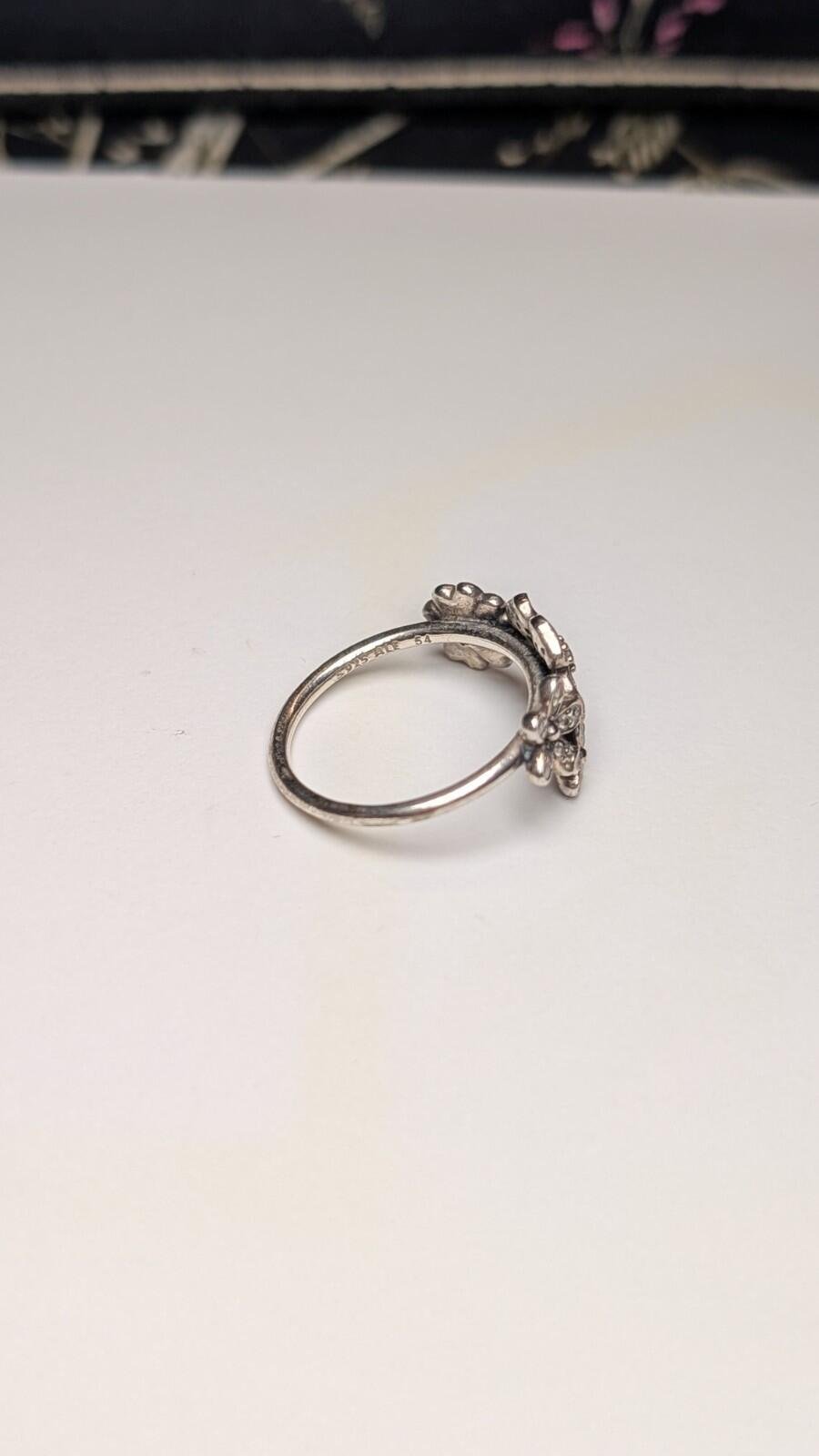Genuine Sterling Silver Pandora Flower Bouquet Ring | Size N 1/2 | S925 ALE - Image 3