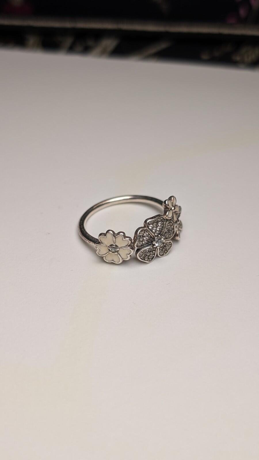 Genuine Sterling Silver Pandora Flower Bouquet Ring | Size N 1/2 | S925 ALE - Image 4