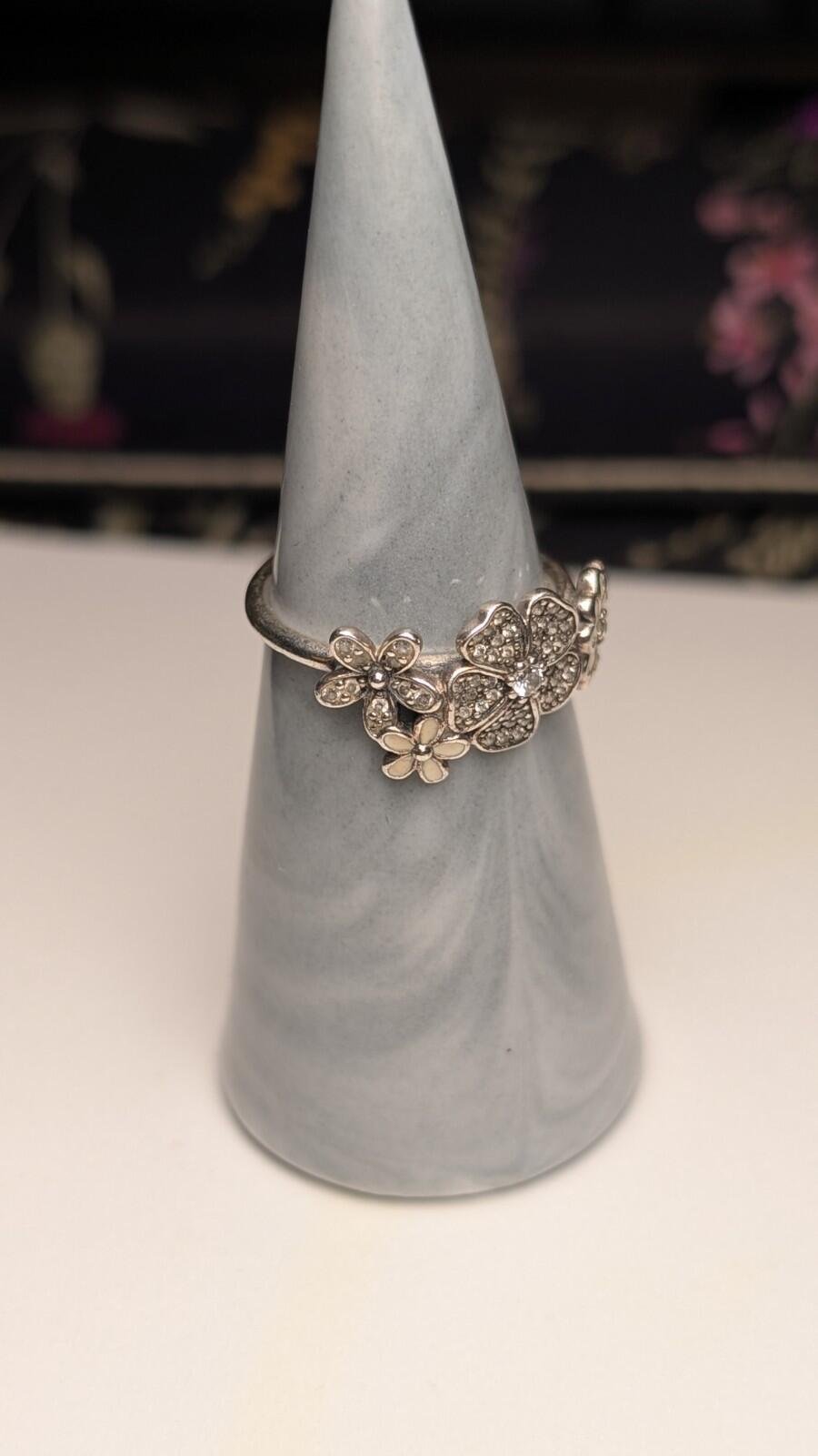 Genuine Sterling Silver Pandora Flower Bouquet Ring | Size N 1/2 | S925 ALE - Image 5
