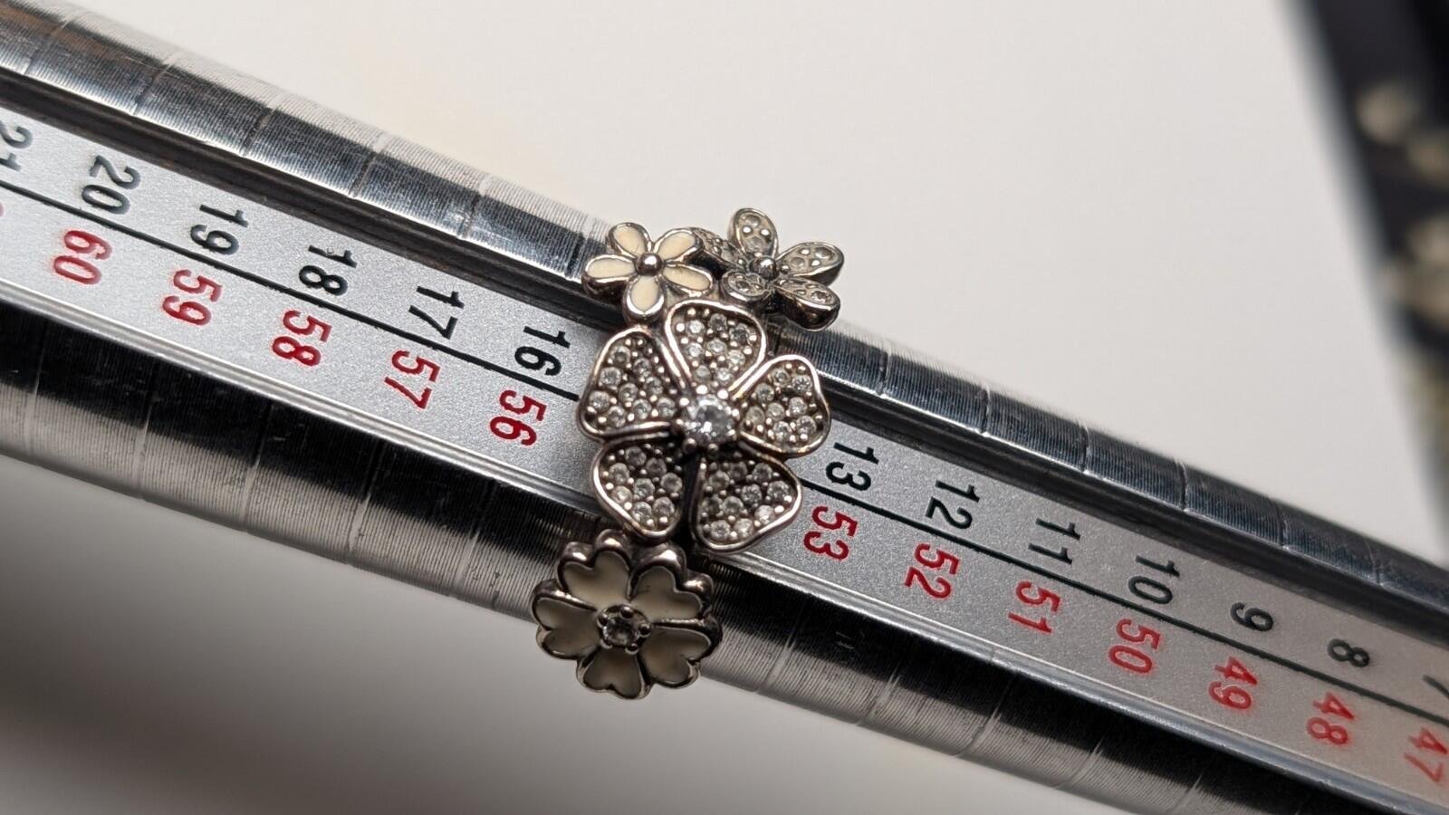Genuine Sterling Silver Pandora Flower Bouquet Ring | Size N 1/2 | S925 ALE - Image 7