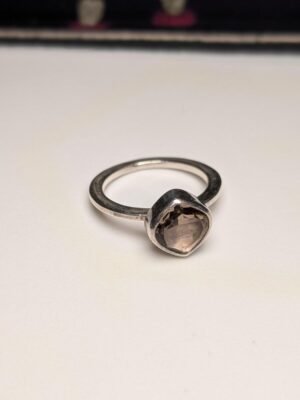 Vintage Sterling Silver Smoky Quartz Ring | Size S 1/2 | 925 Silver