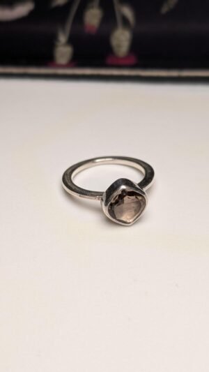 Vintage Sterling Silver Smoky Quartz Ring | Size S 1/2 | 925 Silver