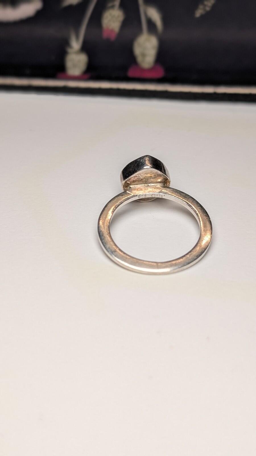 Vintage Sterling Silver Smoky Quartz Ring | Size S 1/2 | 925 Silver - Image 3
