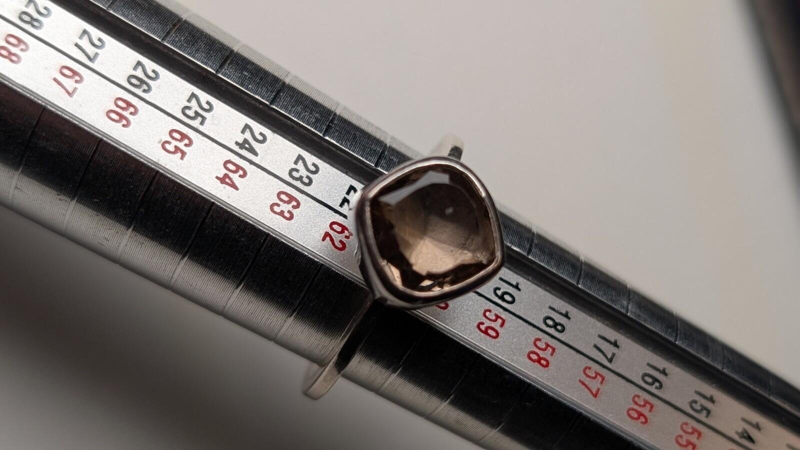Vintage Sterling Silver Smoky Quartz Ring | Size S 1/2 | 925 Silver - Image 8