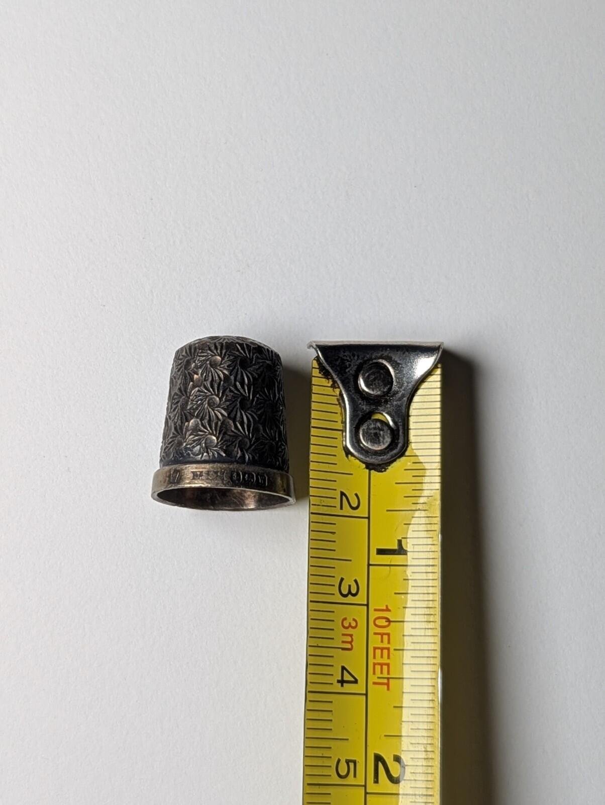 Antique Sterling Silver 1921 Thimble Floral Design | Weight: 3.00g - Image 7
