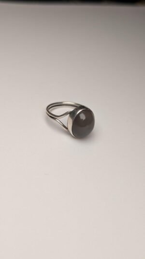 Vintage Sterling Silver Grey Moonstone Ring | Size K 1/2 | 925 Silver