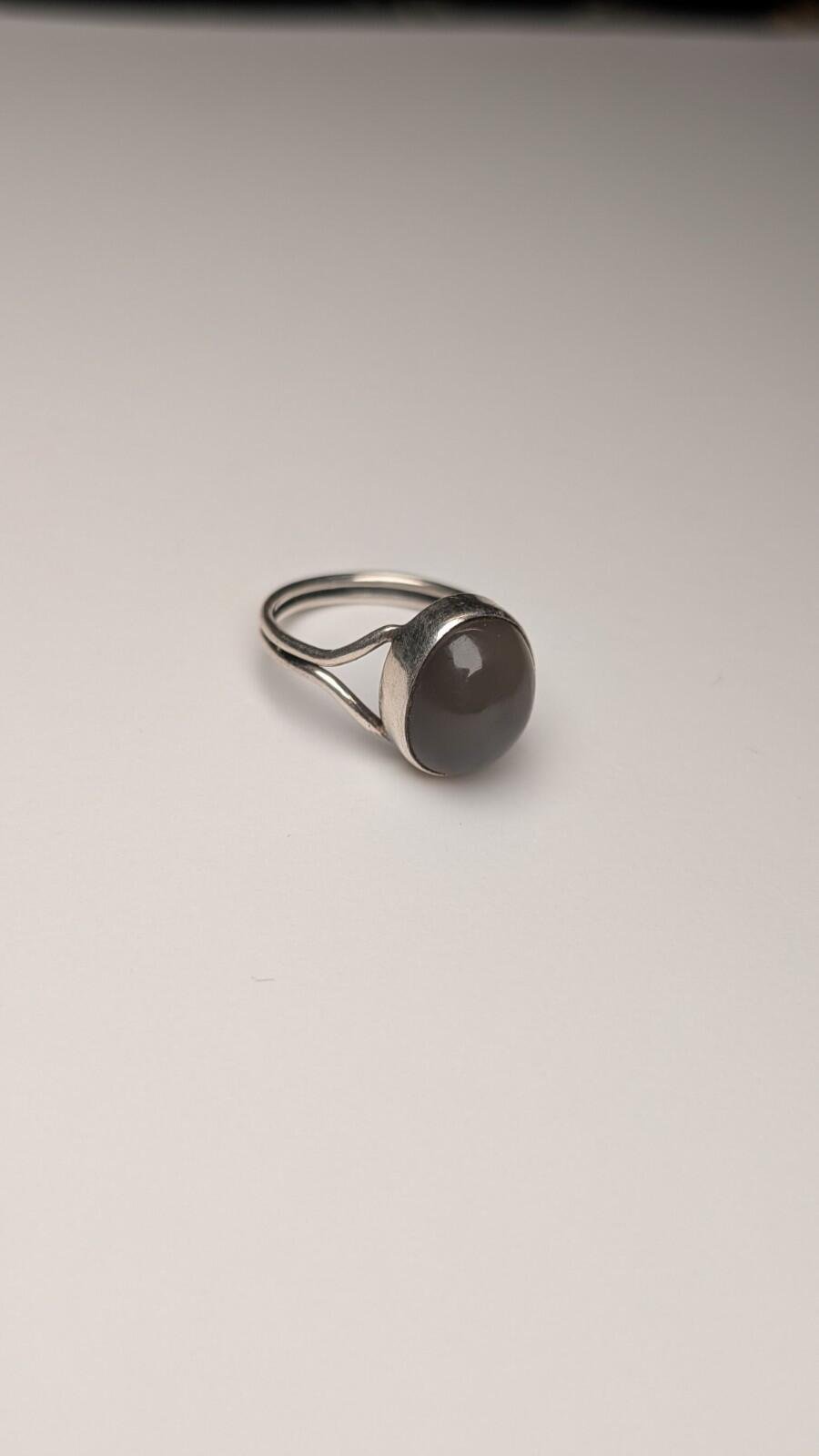 Vintage Sterling Silver Grey Moonstone Ring | Size K 1/2 | 925 Silver
