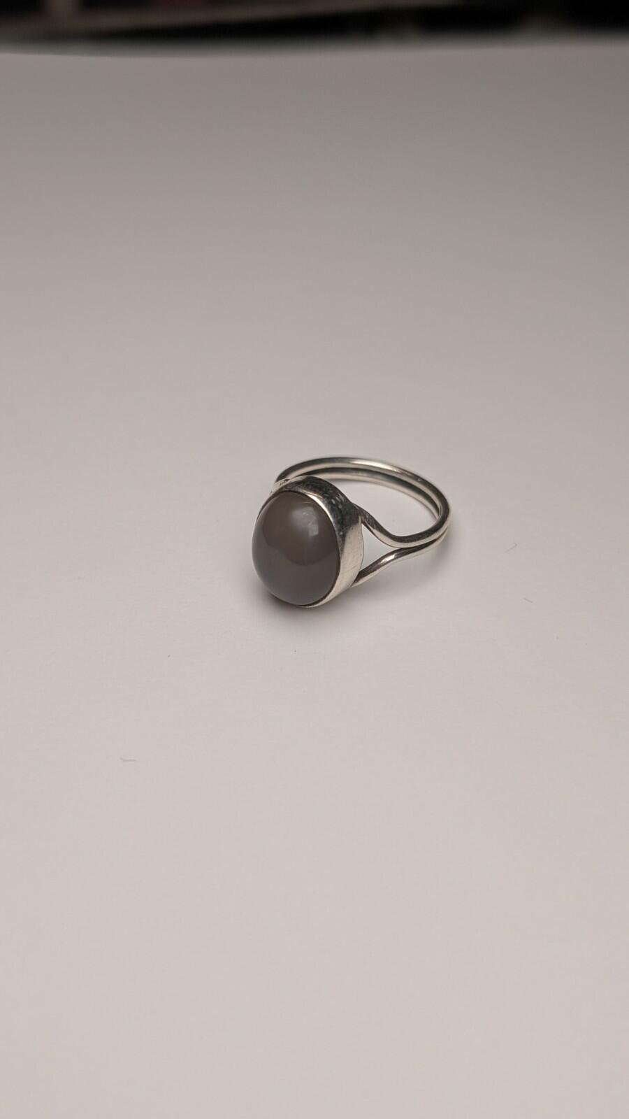 Vintage Sterling Silver Grey Moonstone Ring | Size K 1/2 | 925 Silver - Image 2