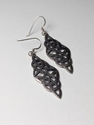 Vintage Sterling Silver Celtic Knott Wicca Earrings | 925 Silver Earrings