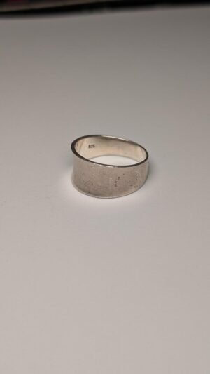 Vintage Sterling Silver Wide Band Cigar Style Ring | Size P 1/2 | 925 Silver