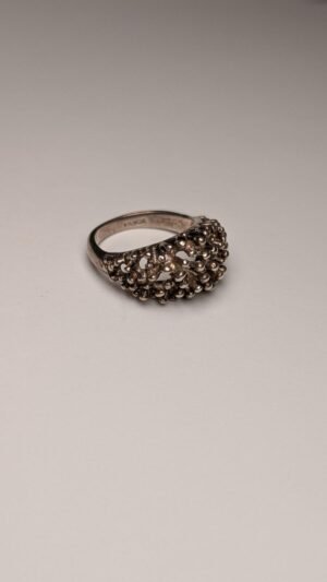 Vintage Sterling Silver Small Keeper / Dots / Hedgehog Ring | Size K 1/2 | 925