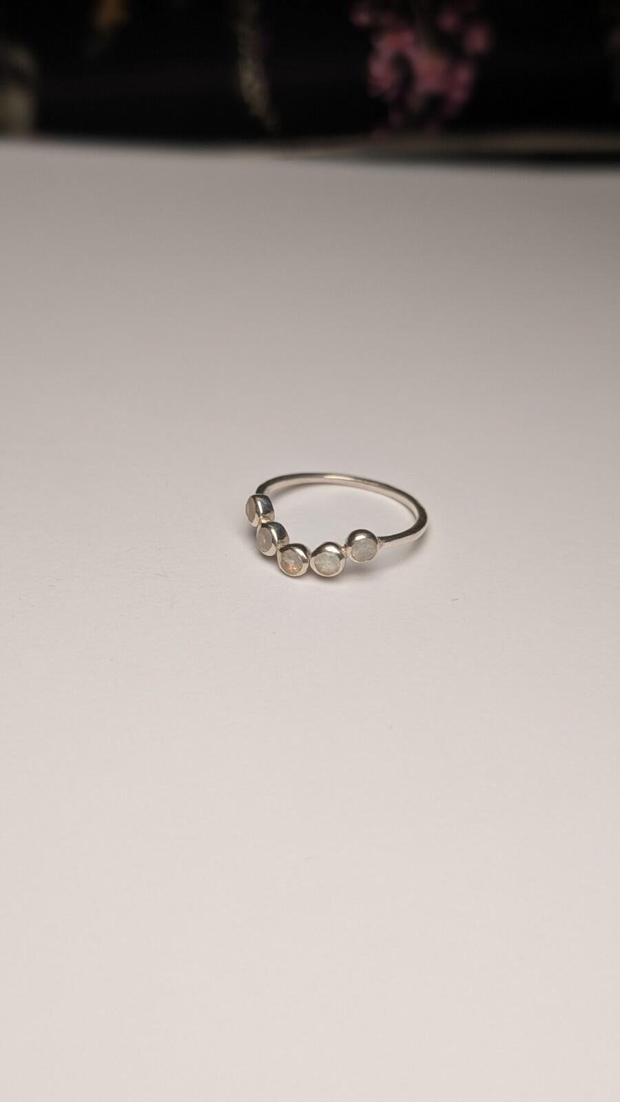 Vintage Sterling Silver Clear Stone Ring | Size N 1/2 | 925 Silver