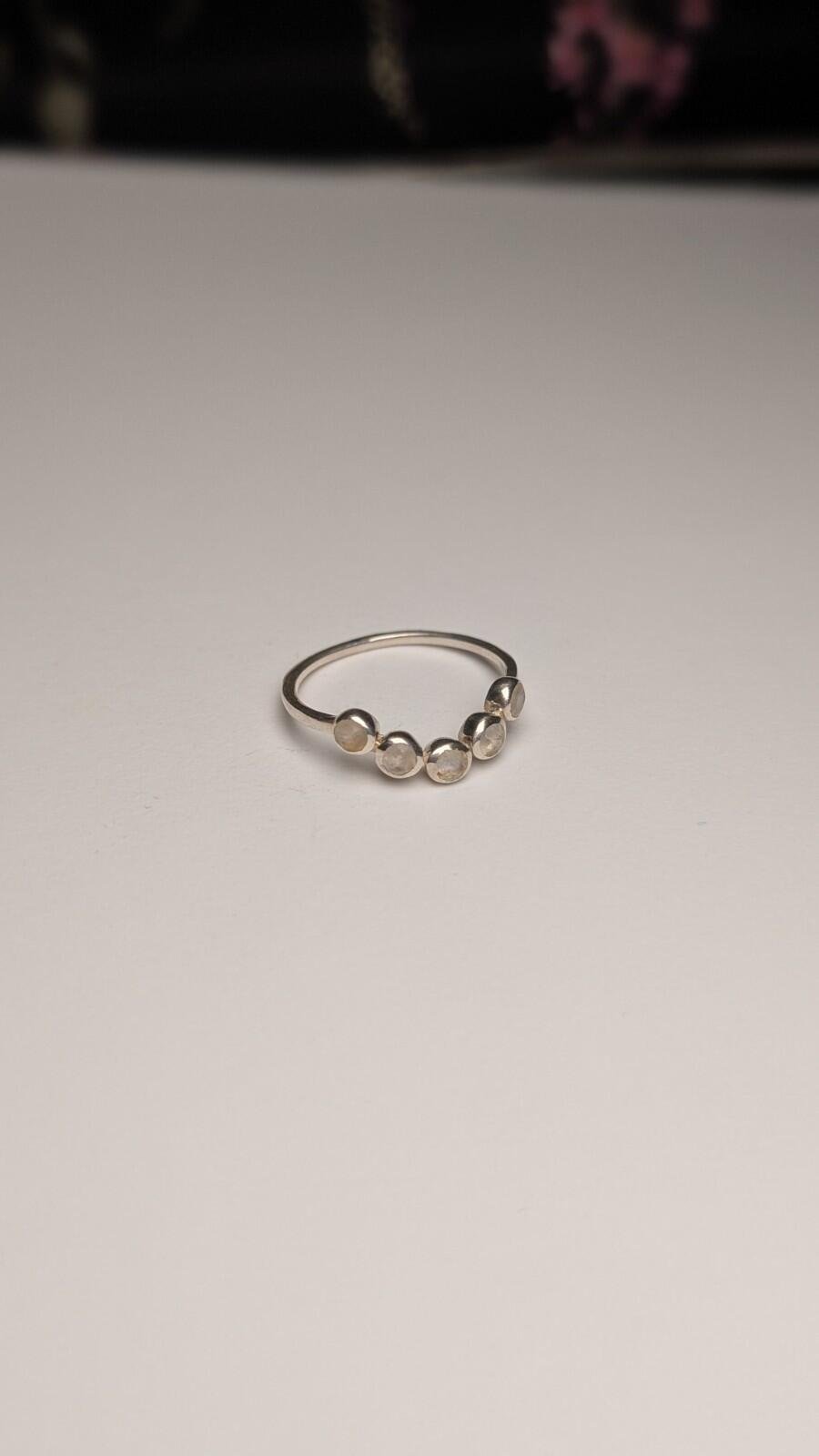 Vintage Sterling Silver Clear Stone Ring | Size N 1/2 | 925 Silver - Image 2