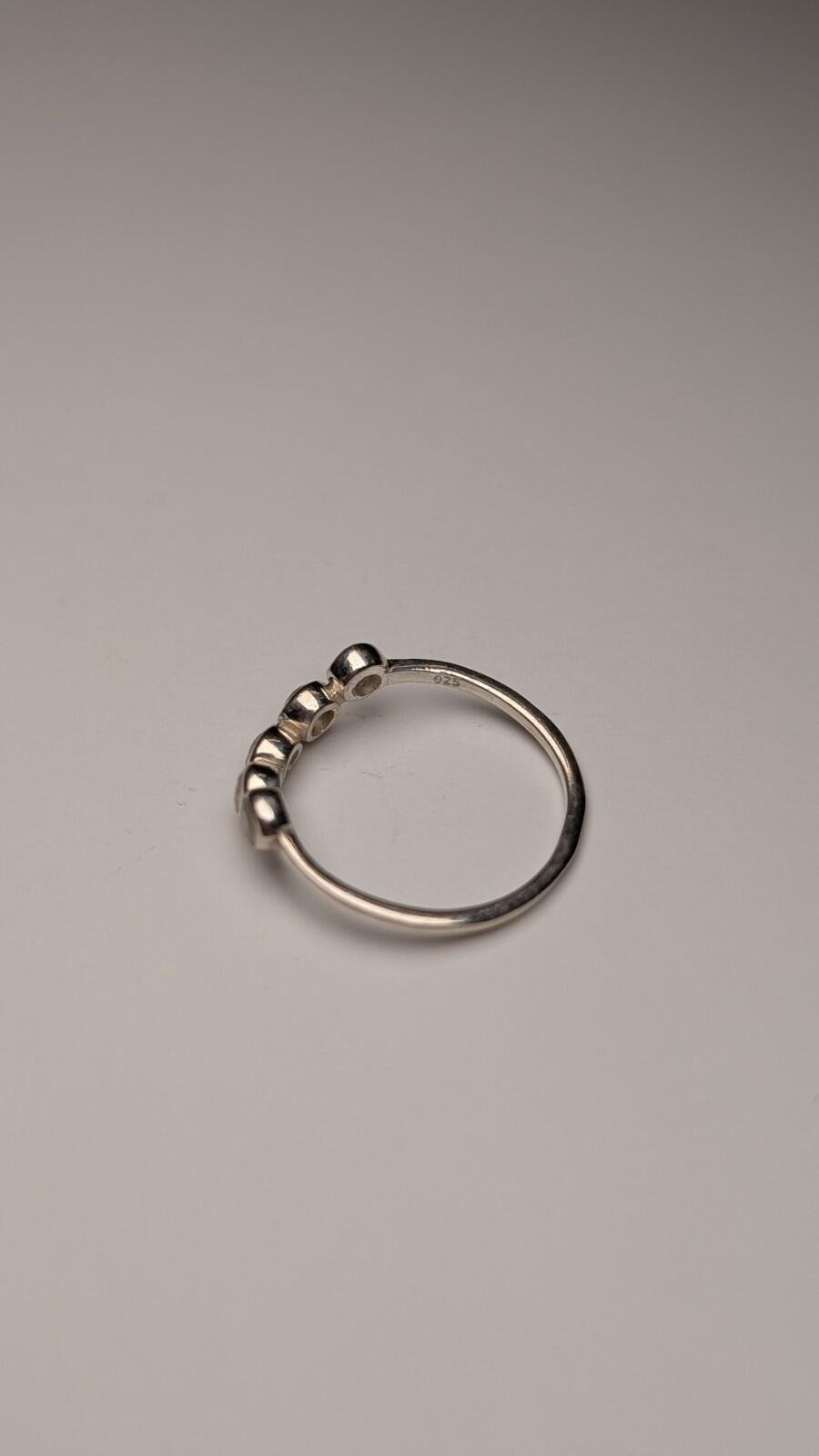 Vintage Sterling Silver Clear Stone Ring | Size N 1/2 | 925 Silver - Image 3