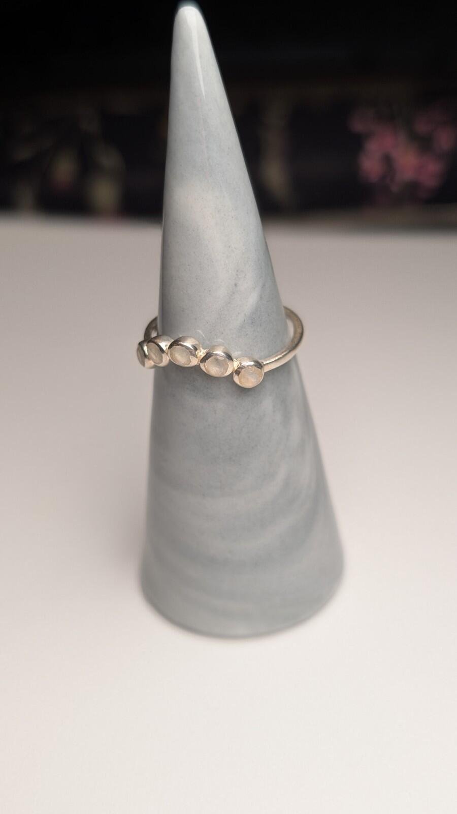 Vintage Sterling Silver Clear Stone Ring | Size N 1/2 | 925 Silver - Image 4