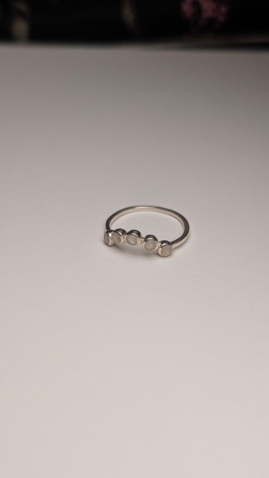 Vintage Sterling Silver Clear Stone Ring | Size N 1/2 | 925 Silver - Image 5