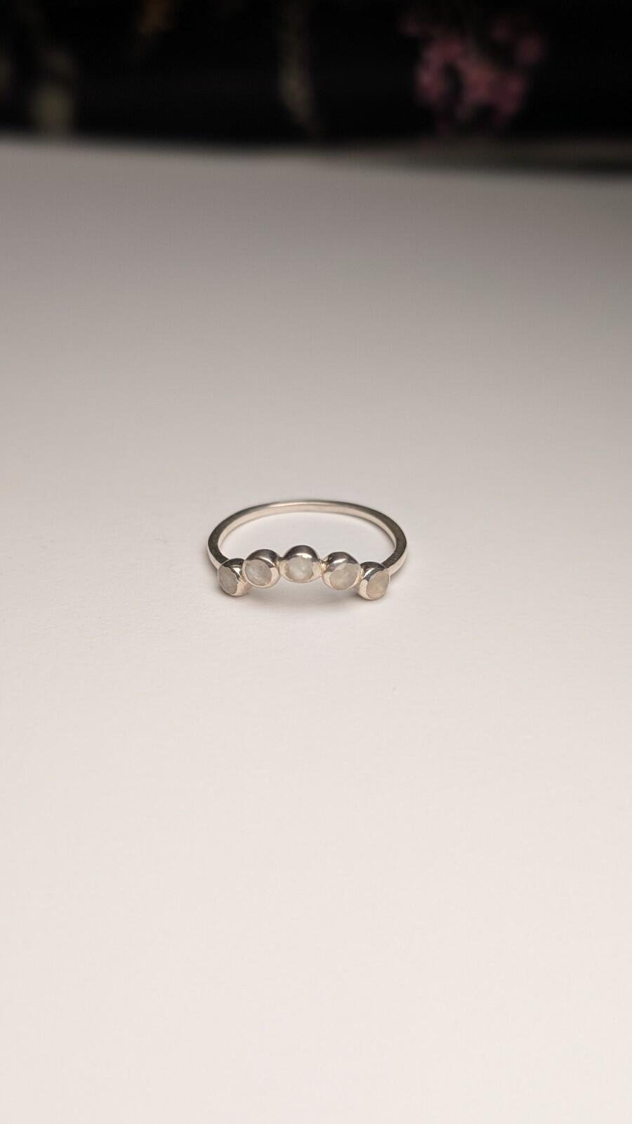 Vintage Sterling Silver Clear Stone Ring | Size N 1/2 | 925 Silver - Image 6