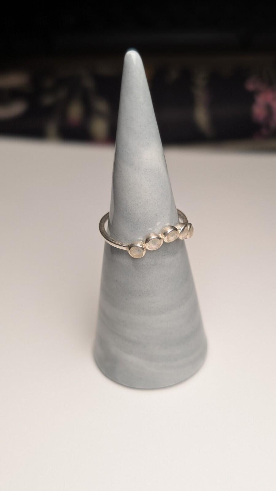 Vintage Sterling Silver Clear Stone Ring | Size N 1/2 | 925 Silver - Image 7