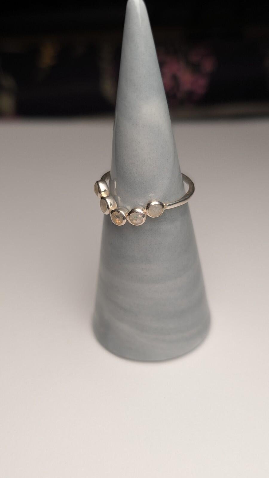 Vintage Sterling Silver Clear Stone Ring | Size N 1/2 | 925 Silver - Image 8