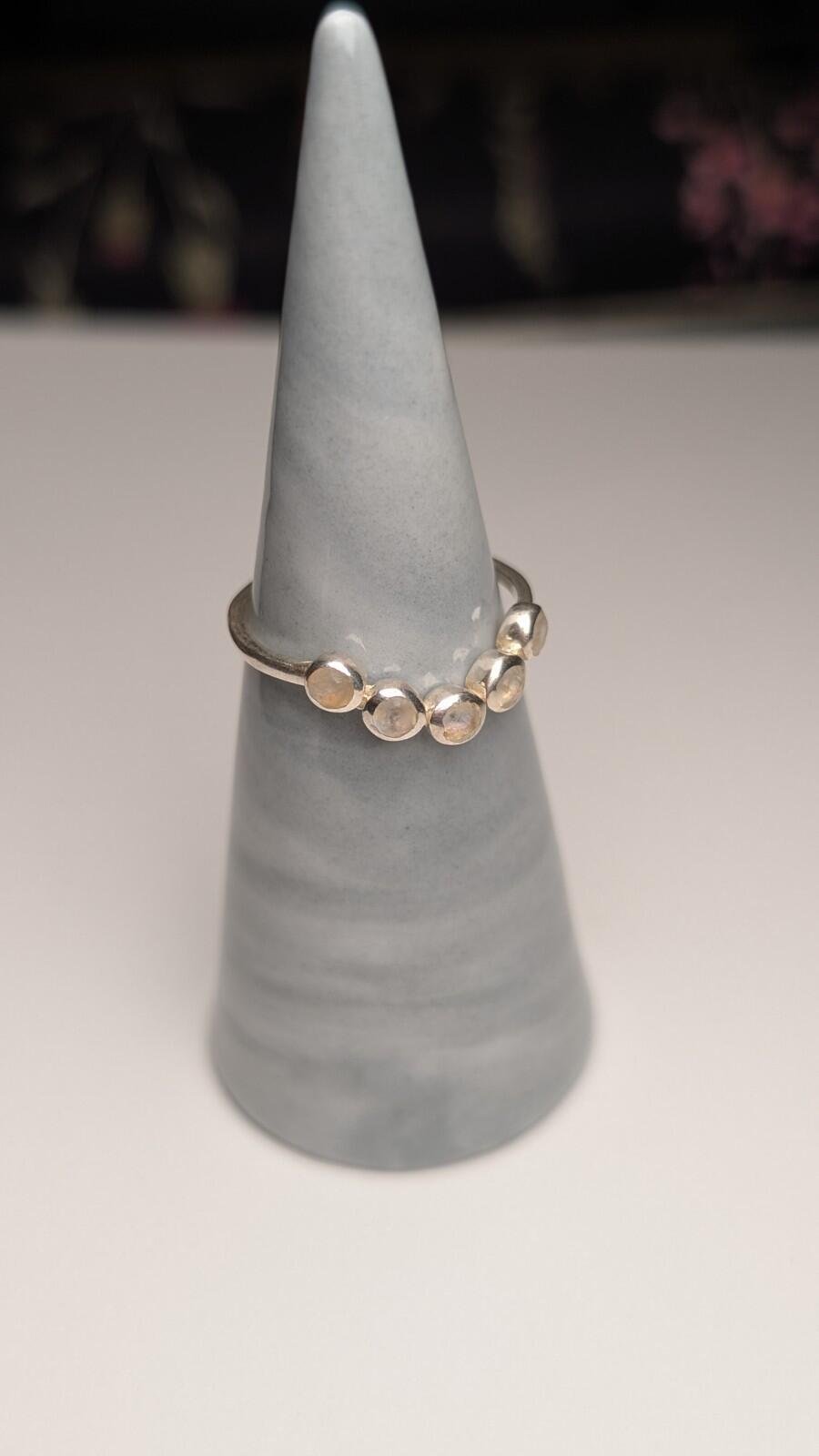 Vintage Sterling Silver Clear Stone Ring | Size N 1/2 | 925 Silver - Image 9