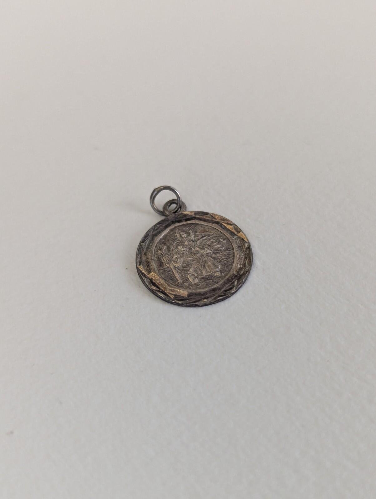 Vintage Sterling Silver St Christopher Pendant | 925 Silver