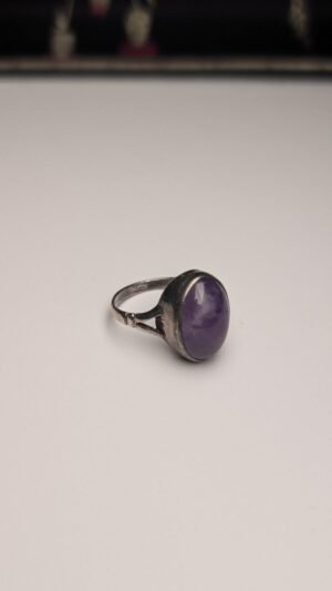Vintage Sterling Silver Amethyst Gemstone Ring | Size J 1/2 | 925 Silver