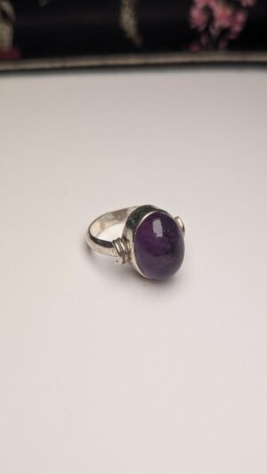 Vintage Sterling Silver Amethyst Gemstone Ring | Size O 1/2 | 925 Silver
