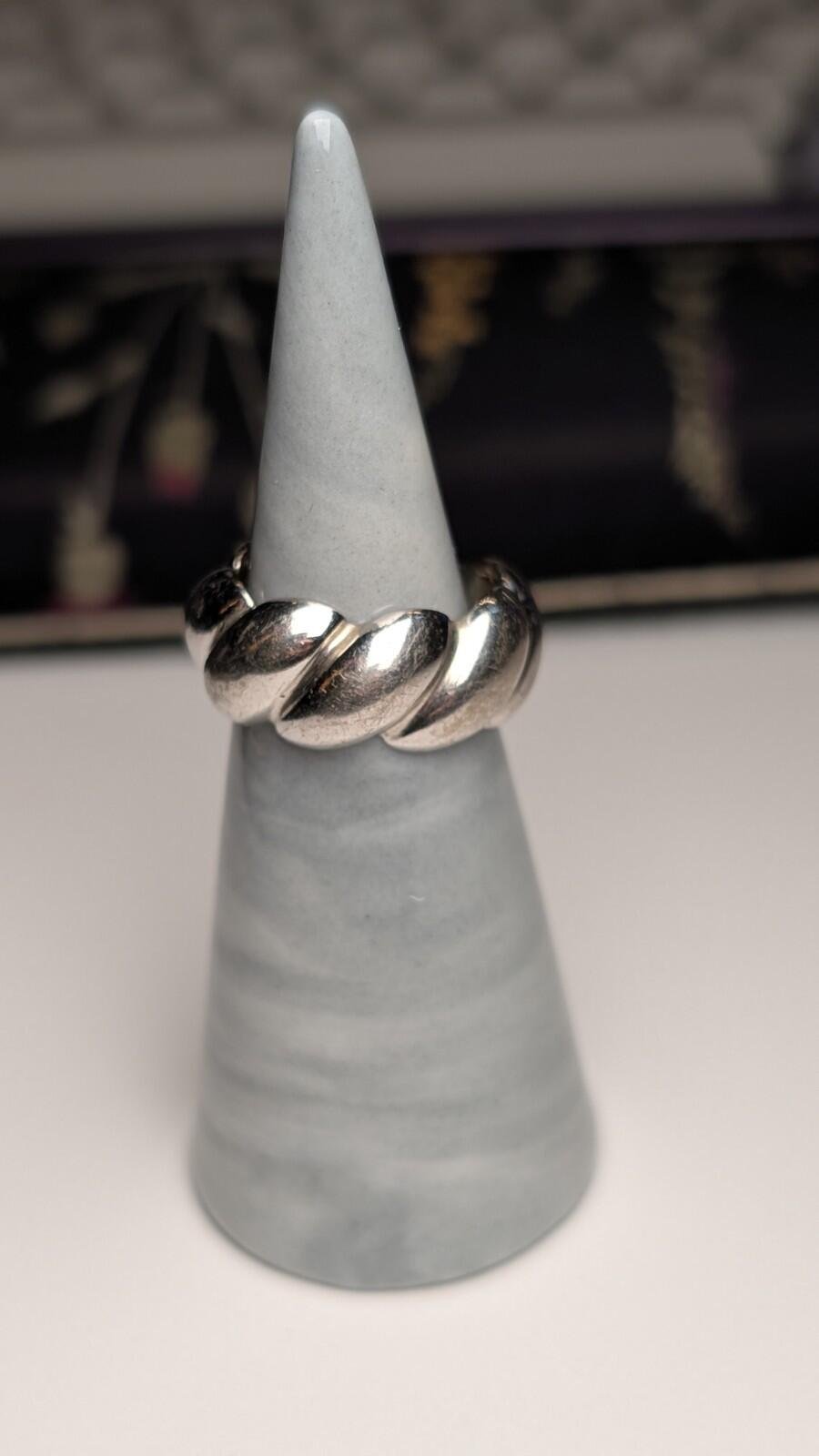 Vintage Sterling Silver Italian Ribbed Dome Ring | Size L 1/2 | 925 Silver - Image 4