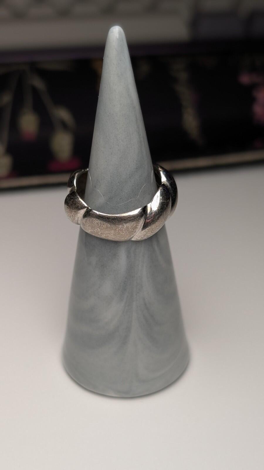 Vintage Sterling Silver Italian Ribbed Dome Ring | Size L 1/2 | 925 Silver - Image 8